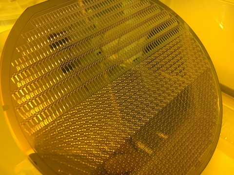 Processed wafer with 500µm SU-8, ready for electroforming